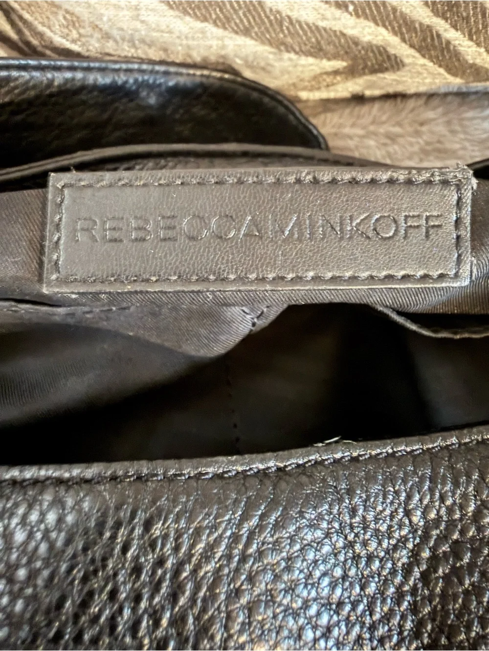 Rebecca Minkoff Black Leather Shoulder Hobo with Contrast Whipstitch
